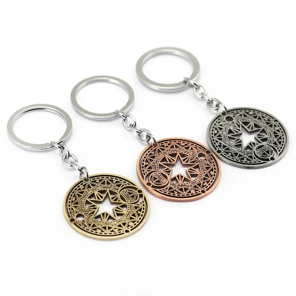 

Anime Cardcaptor Sakura Keychain Car Key Chain Magic Circle Fashion Girl Gift Key Ring Holder Pendant Chaveiro Jewelry YS12042