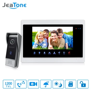 

JeaTone 7"Touch Panel Monitor Video DoorPhone Unlocking, Monitoring, Taking Pictures Intercom HD 1200TVL Doorbell Outdoor Panel