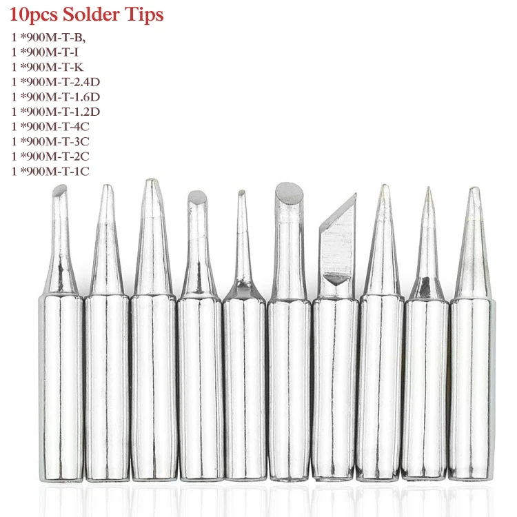 110 В/220 В 60 Вт Электрический паяльник с регулируемой температурой паяльник сварочный ремонтный инструмент с 5 наконечниками для припоя - Цвет: 10pcs Solder Tip