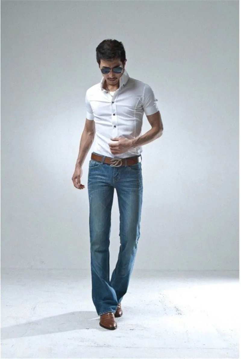 Весенние новые мужские синие джинсы с микророгом Modis, Корейская версия, тонкие маленькие джинсовые брюки-трубы, байкерские джинсы, размер 38