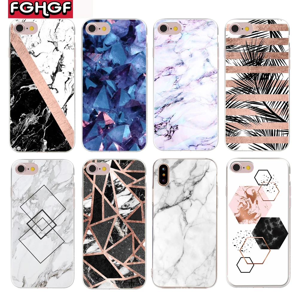 

Candy Color Marble Phone Case For iphone X Case For iphone 6S 6 7 8 Plus 5 Funny Geometry Splice Pattern Cases Retro Soft Cover