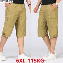 Мужские шорты-карго черные плюс большие 4XL 5XL 6XL летние мужские повседневные карманные шорты на молнии черные спортивные шорты из хлопка тонкие 43
