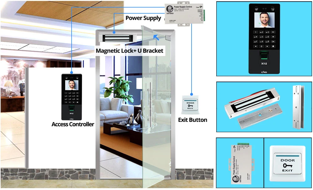 Лица Уход за кожей RFID двери Система контроля доступа комплект IP/TCP биометрический отпечатков пальцев посещаемость машины USB пароль Эл