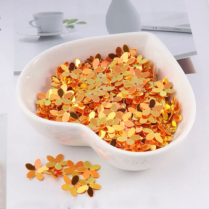 Golden orange Полимерные плоские Швейные Блестки DIY цветок ремесло 350 шт 10 мм Блестки бисера - Цвет: Golden orange