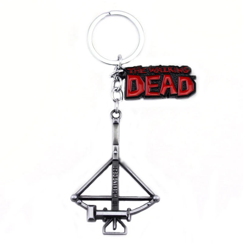 

Hot movie The Walking Dead Keychain Two Colors Retro Red Enamel Key Holder Daryl Crossbow Pendant Keyring For Women Men