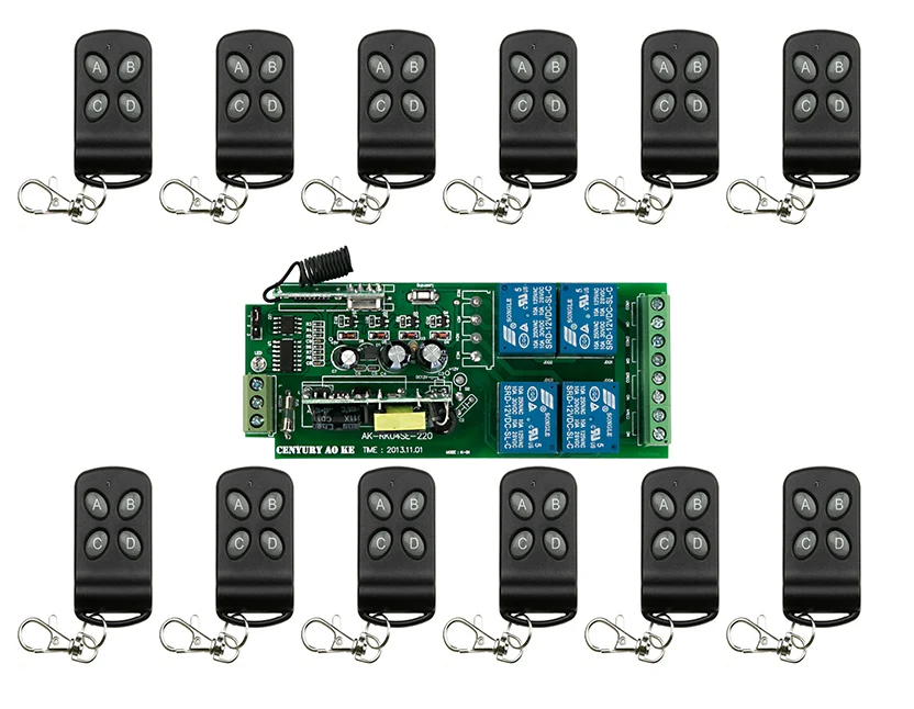 

85v~250V 110V 220V 230V 4CH RF Wireless Remote Control Relay Switch Security System Garage Doors & Rolling Gate Electric Doors
