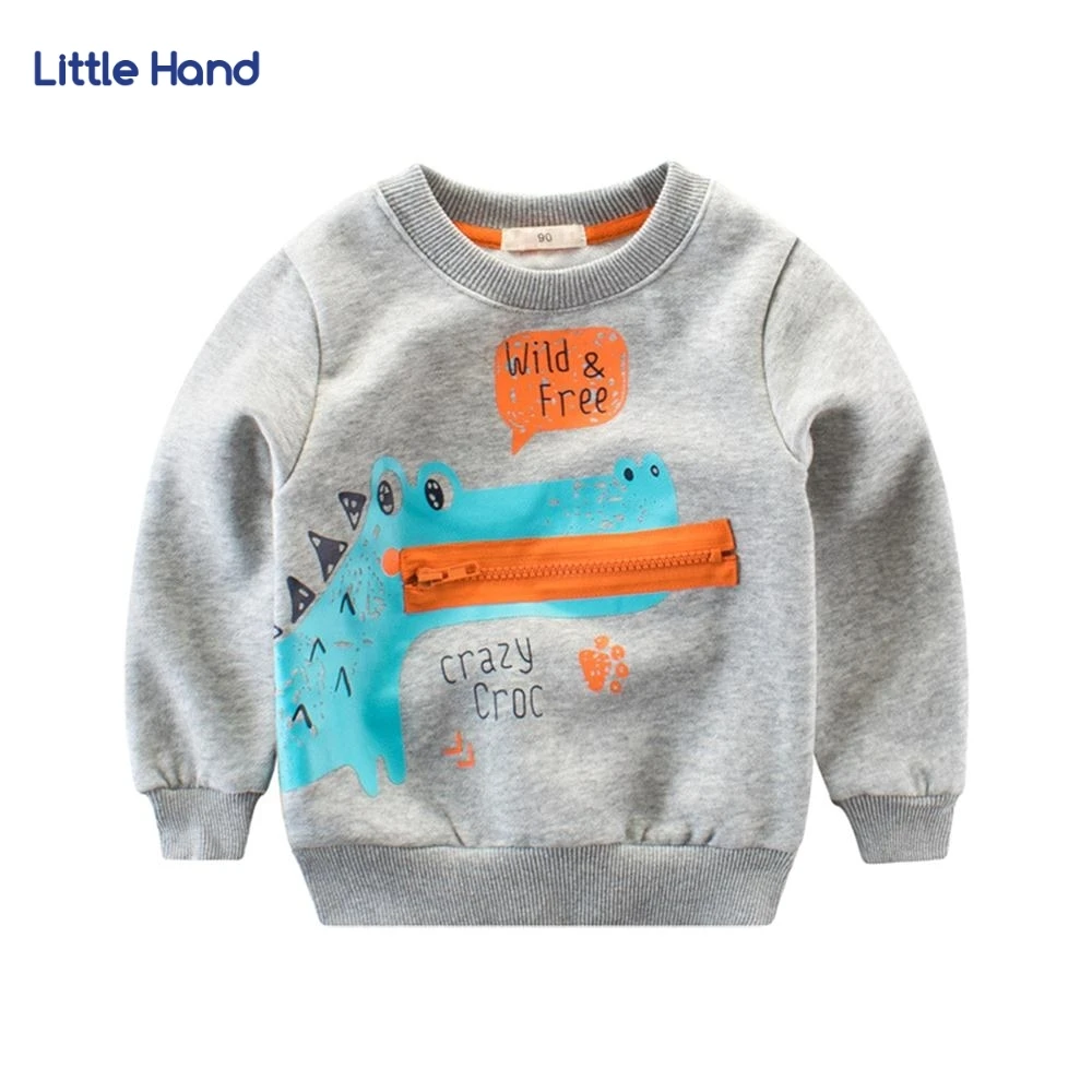 Kids Boys Sweatshirt Crocodile Print Zipper Boy Long Sleeve Cotton T Shirt Kid Children Hoodies