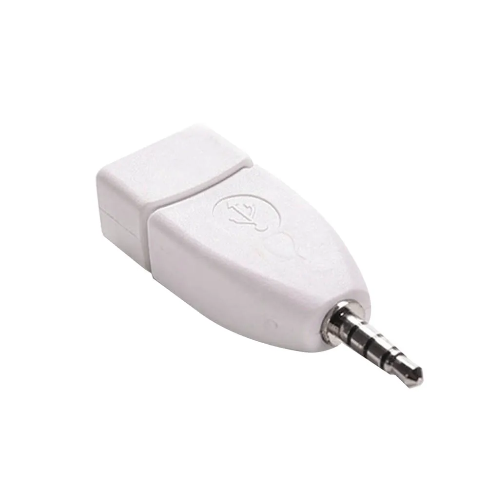 Адаптер-конвертер USB 2,0 Женский 3,5 мм Мужской AUX аудио прочный автомобильный разъем VS998 - Название цвета: Белый