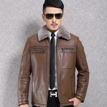Кожаная замшевая куртка из козьей кожи мужская куртка из натуральной кожи меховая цельная кожаная мотоциклетная куртка мужская Высококачественная новая Феникс
