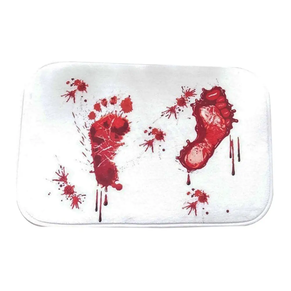 

Bath Mat Bathmat Scare Your Friends Bloody Footprint Bath Bathroom Mat Non-slip Rug