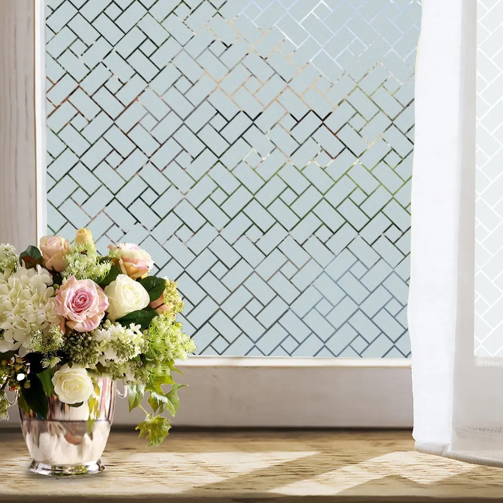 45*200cm/lot Privacy Decorative Window Film Embossing 2D Lattice Static