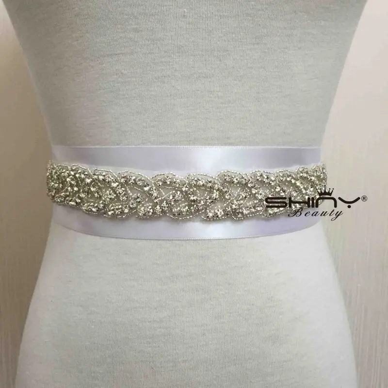

One Yard Shiny!!! Pearl Crystal Rhinestone Applique Bridal Accessories Wedding Sash Belt For Wedding Dress Decoration RA027-r