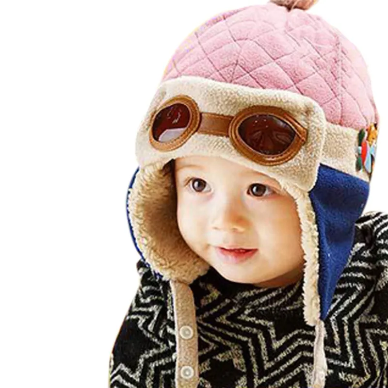 Cool Baby Hats Boys Girls Pilot Aviator Hat Winter Cotton Warm Ear Cap