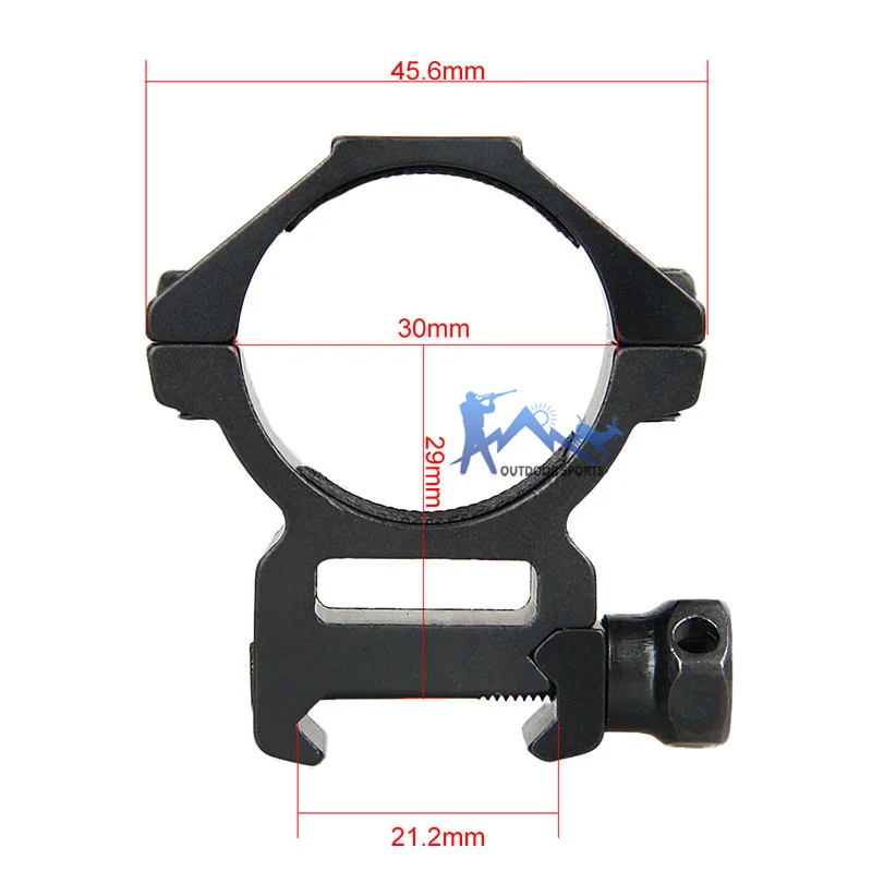 Canis Latrans Airsoft Mount 25/30MM 6063 Aluminum Finish Coating Anodic Oxidation Double Wide Scope Mount Accessory OS24-0082B