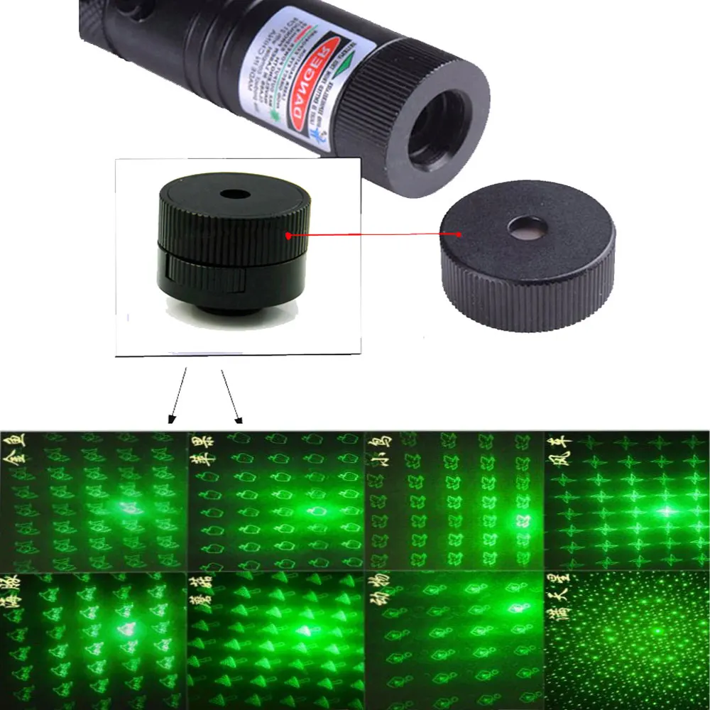 8 в 1 зеленая лазерная указка 532 нм 5 мВт 303 лазерная ручка Регулируемая мощная Звездная головка горящая спичка с аккумулятором 18650+ зарядное устройство