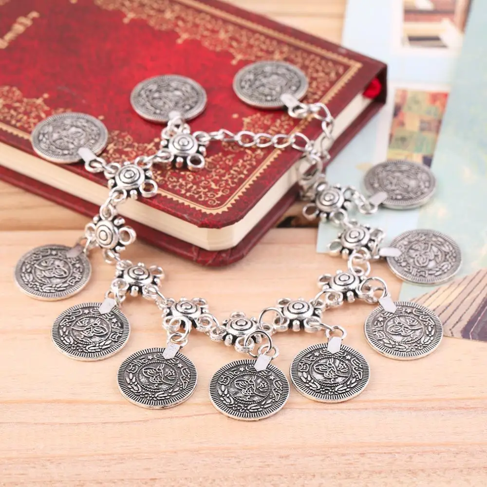 

Women Silver Coin Vintage Bohemian Summer Ankle Bracelet Chain Bracelet Foot Sandal Barefoot Beach
