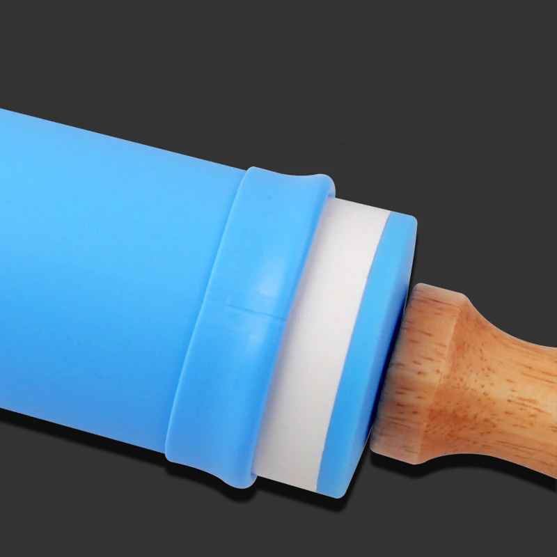 38 см Высокое качество Средний Размеры деревянная ручка, силикон Скалки антипригарное Кухня инструменты скалки