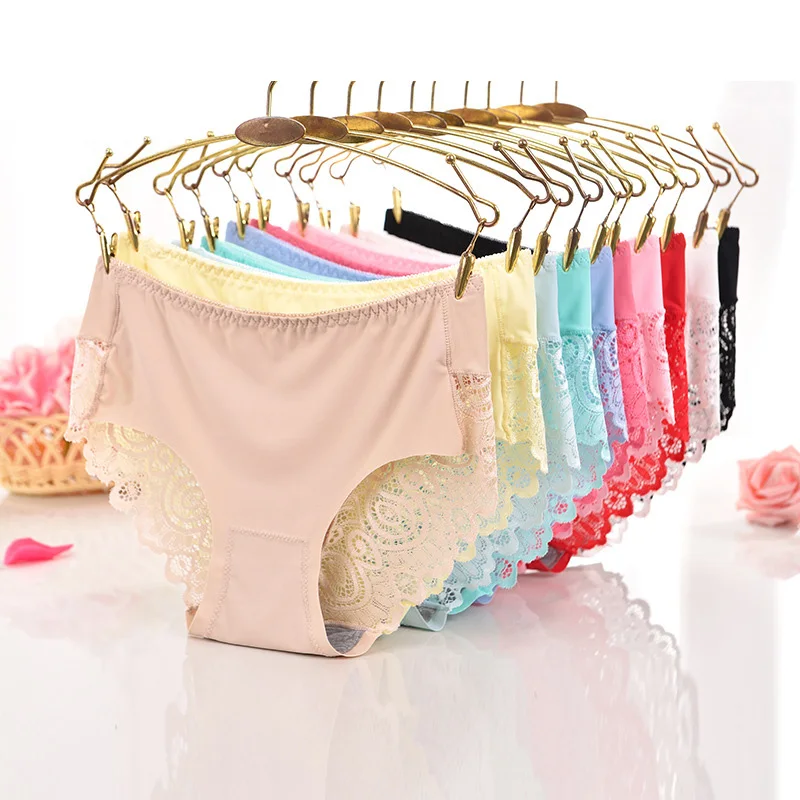 

Women's Sexy Lace Silk Panties Seamless Panty Briefs Underwear Intimates Panties Lingerie Pants 30 off