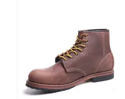 2019 Новая мужская обувь ручной работы ботильоны ботинки челси из натуральной кожи крыло работы красные туфли США Botas унисекс Безопасная