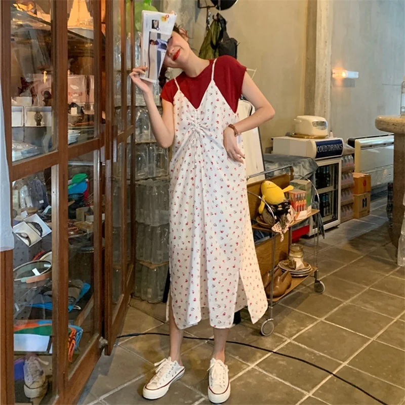 

Women's Dress Sexy Women Maxi Dress Floral Sling Sleeveless V-neck Dresses Plus Size Women Clothing