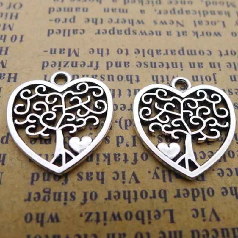 

Alloy Heart Dangle Charms For Bracelets DIY Jewelry 17*18MM Hand Stamped 200PCS/LOT