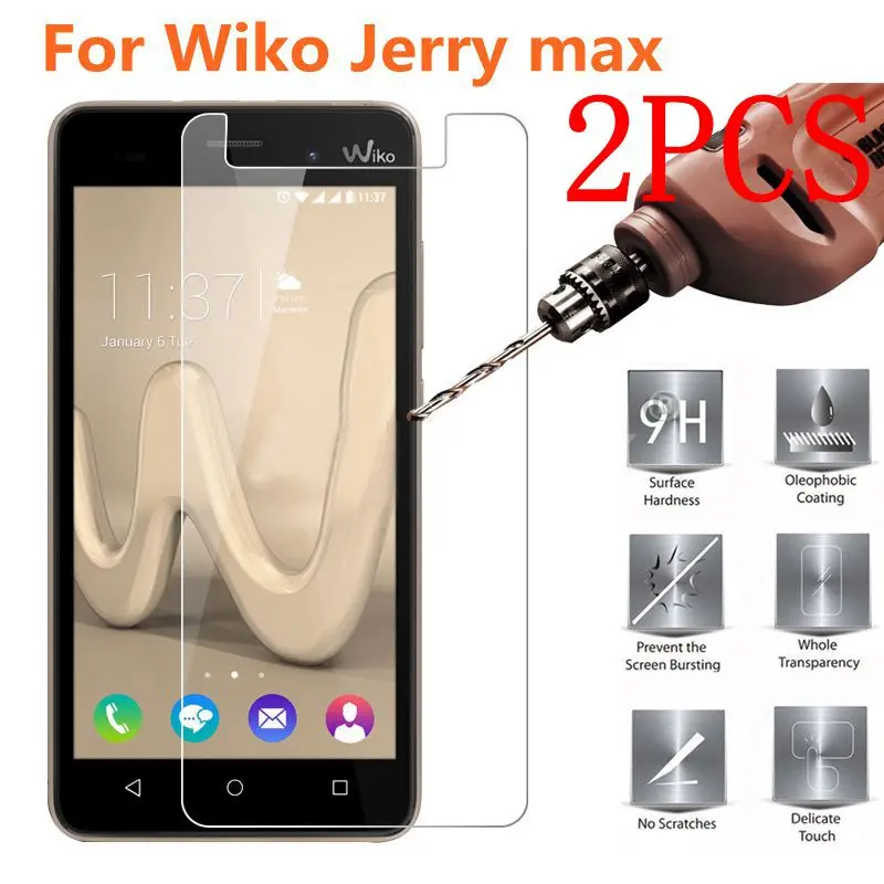 2 шт. закаленное стекло для Wiko Jerry max защита экрана Защитная пленка | Мобильные
