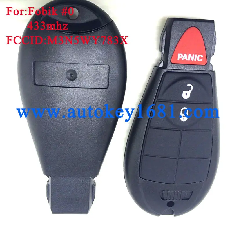 2 1Buttons Keyless Entry Smart Remote Key Fob Case 433Mhz ID46 Electronic Chip For Dodge Fobik