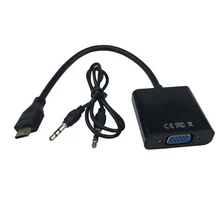 HD 1080P Mini HDMI to VGA Adapter Video HDTV Converter With 3 5mm Audio Cable For