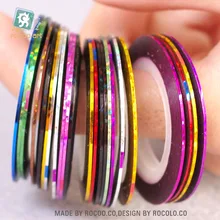 40 couleurs ongles rouleaux bandes de bande de rayure ligne Nail Art décoration autocollant kit de bricolage ongles Art UV Gel conseils(China)