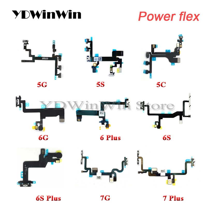 

1pcs Power Button On Off Flex Cable For iPhone 5 5S 5C 6 6S Plus Volume Button Power Switch Key Flex Cable