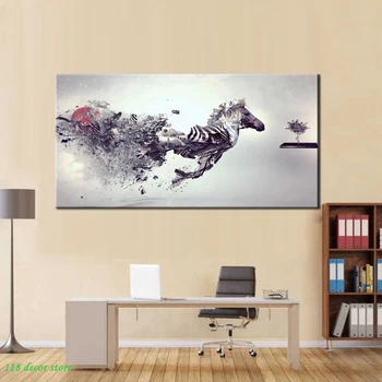 

Modern Abstract Canvas Painting Medley Fly Horse HD Printed Poster Wall Art Painting for Living Room Home Decor Gift Frameless