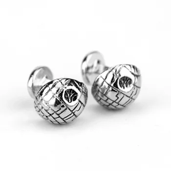 

24 Pairs/Lot Star Wars 3D Mini Model DS-1 Cuff Link French Shirt Sleeve Button Gemelos Death Star Weapon Bulk Wholesale