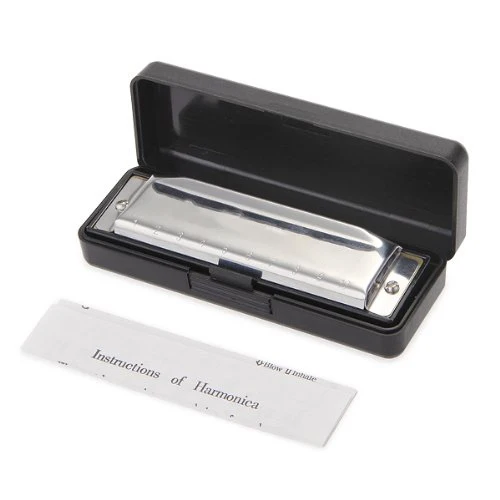 

Harmonica with 10 holes - silver