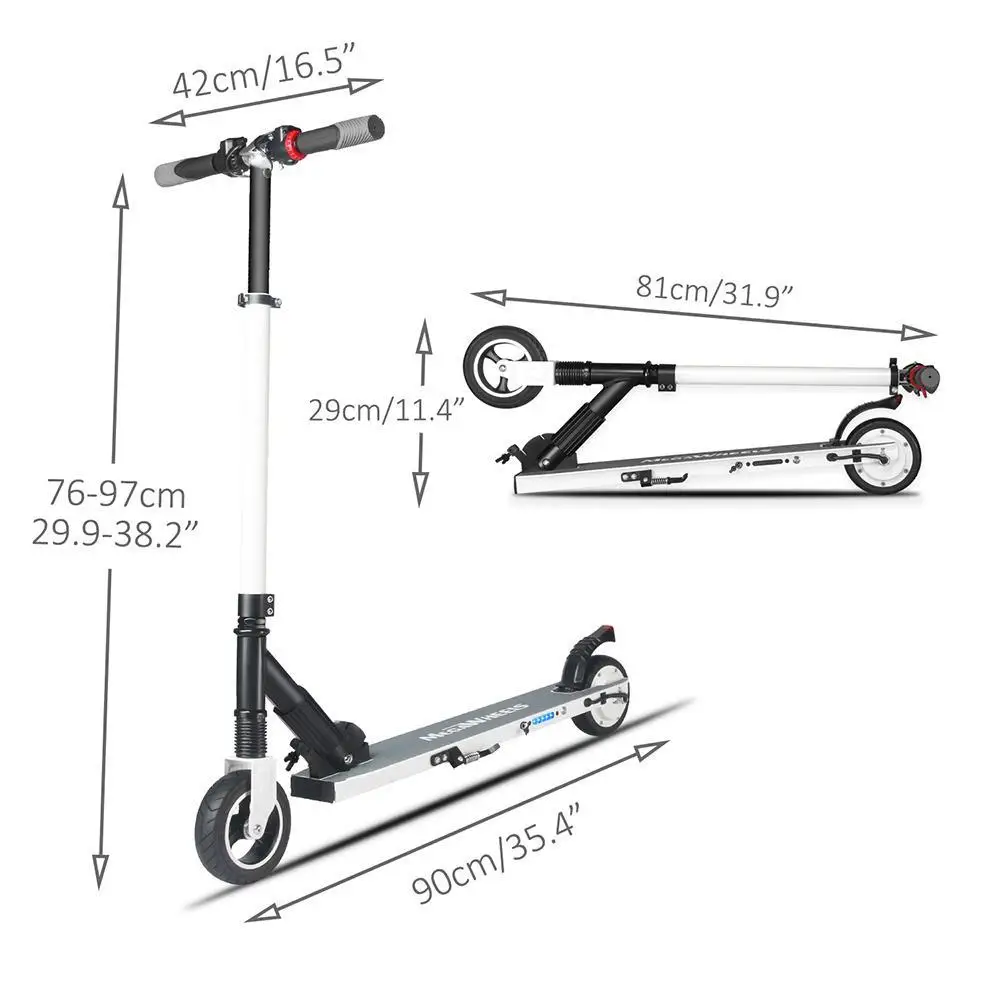 Flash Deal Megawheels S1-2 Portable Folding Electric Scooter 250W Motor 23km/h Micro Electronic Braking System Suit for adults teenager 4