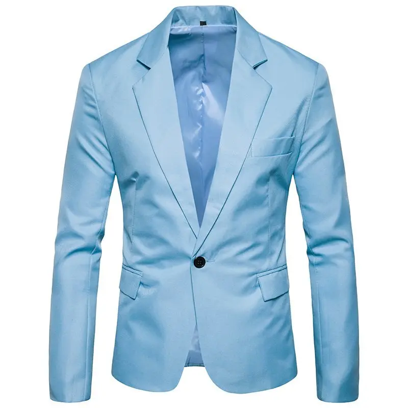 Men's Self-cultivation Pure-color Small Suit Single size seven solid color single-row slim fit fashion cotton suit top coat