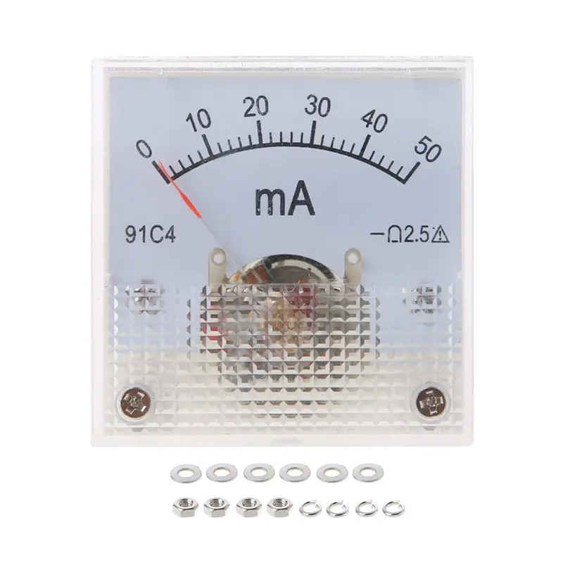 OOTDTY класс 2,5 Точность DC 100uA 20mA 30mA 500mA 0-1A 2A 3A 5A 10A 15A 20A 30A амперметр переменного тока аналоговые Панель Амперметр 91C4 - Цвет: 50mA