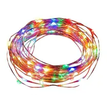 Высокое качество 100 светодиодный солнечный 8 функция медный цветной линии светодиодный медная проволока гирлянда для использования вне помещения освещения