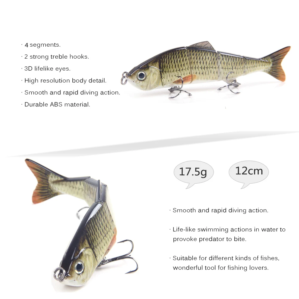 Lixada-10-cm-20g-Angeln-Wobbler-6-Segmente-Swimbait-Crankbait-Fischen-K-der-mit-K-nstliche
