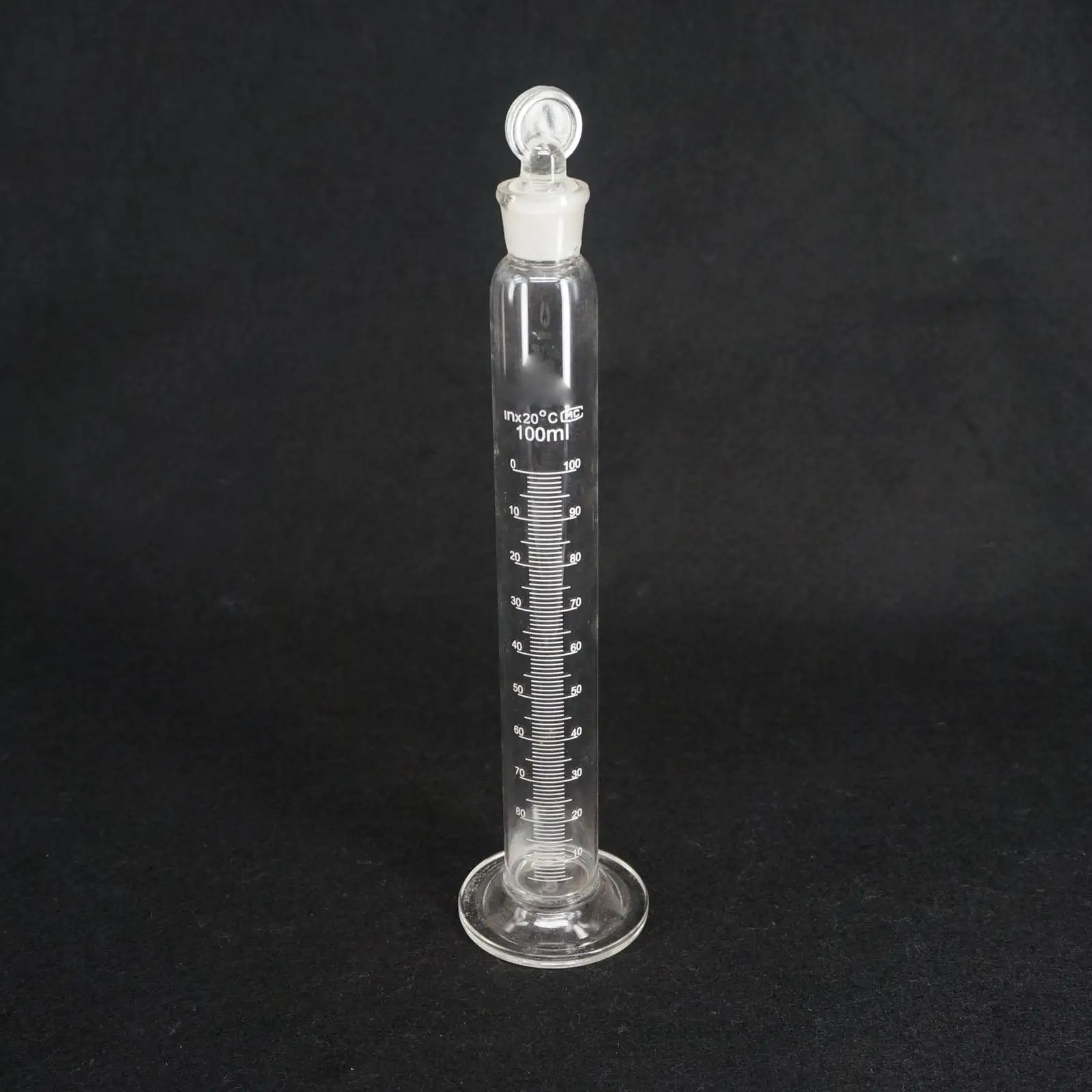 100ml 100cc Glass Measuring Cylinder + Glass Stopper Graduated Lab