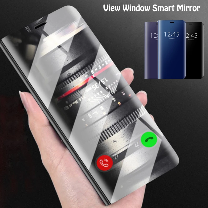 Роскошный зеркальный флип чехол для Xiaomi Redmi Note 5 Pro 4 4X 5A Plus Mi 5X A1 6X Note3 Mix 2 прозрачный