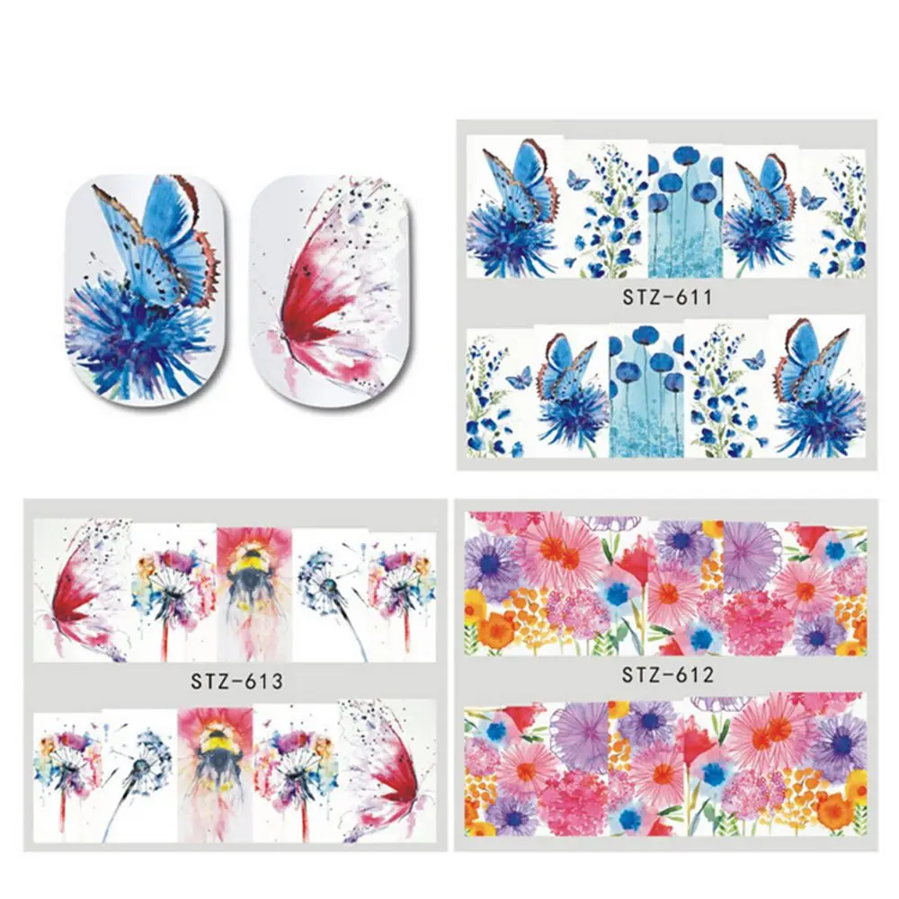 

Women Fashion Nail Art Butterfly Nail Sticker Manicure Decals Decor Oil Painting Nail Decal