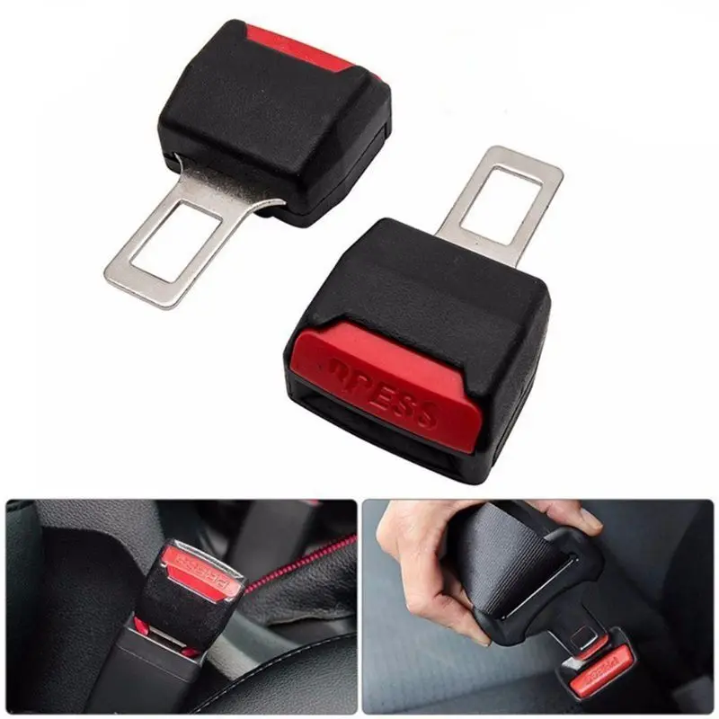1x Universal Auto Car Safety Seat Belt Buckle Extension Extender Clip Black ABS 
