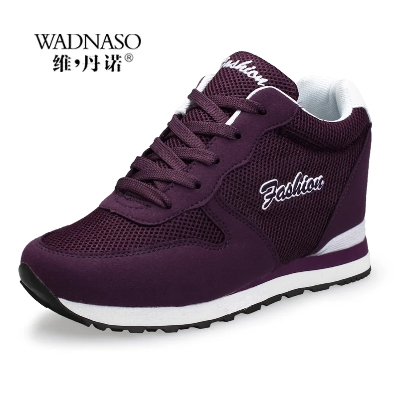 

Brand New Women's Hide Heel Casual Shoes Wedges Fashion Sneakers Women Breathable High Top Ladies Shoes zapatillas mujer XZ45
