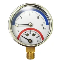 16 Bar Temperature Pressure Gauge G1/4 Thread
