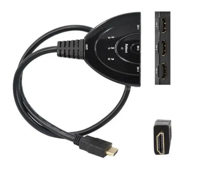 HDMI сплиттер 4K* 2K 3 порта мини-коммутатор кабель 1.4b 1080P для DVD HDTV Xbox PS3 PS4 3 в 1 выход порт концентратор HDMI переключатель