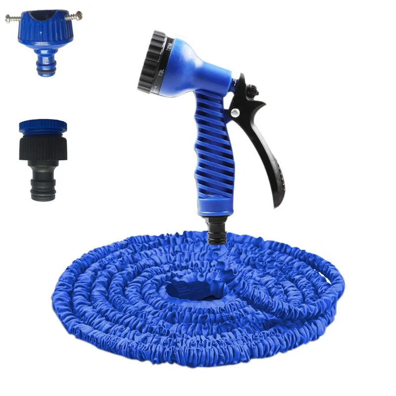 

25-150FT Garden hose inflatable magic hose flexible high pressure garden plastic hose spray gun car garden watering hose tool