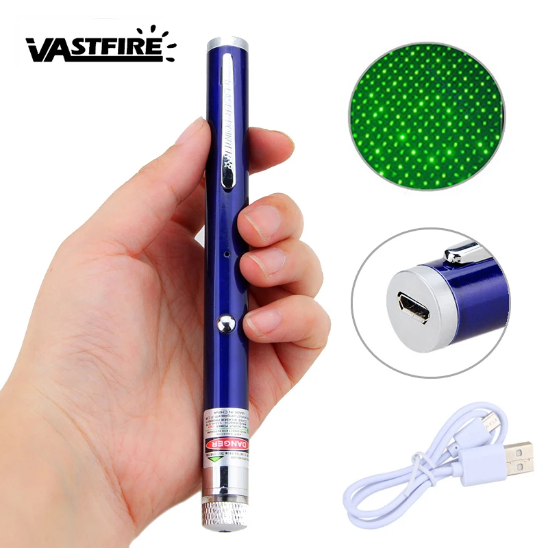 

High Power Green Laser sight Adjustable Focus Visible Beam Light hunting Lazer Dot pointer Pen Burning Match Build in Battery