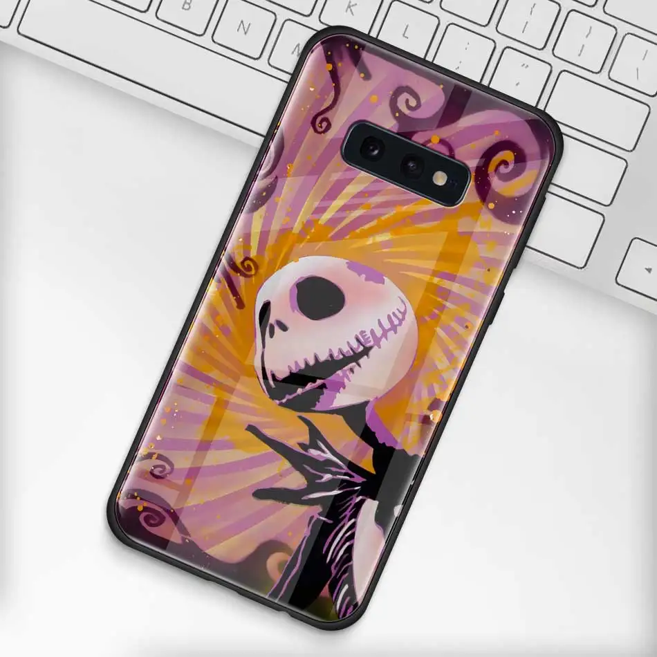 Чехол из закаленного стекла Jack Skellington Before Christmas для samsung Galaxy S10 S10e S9 S8 S10 Plus Note 9 A50 A30