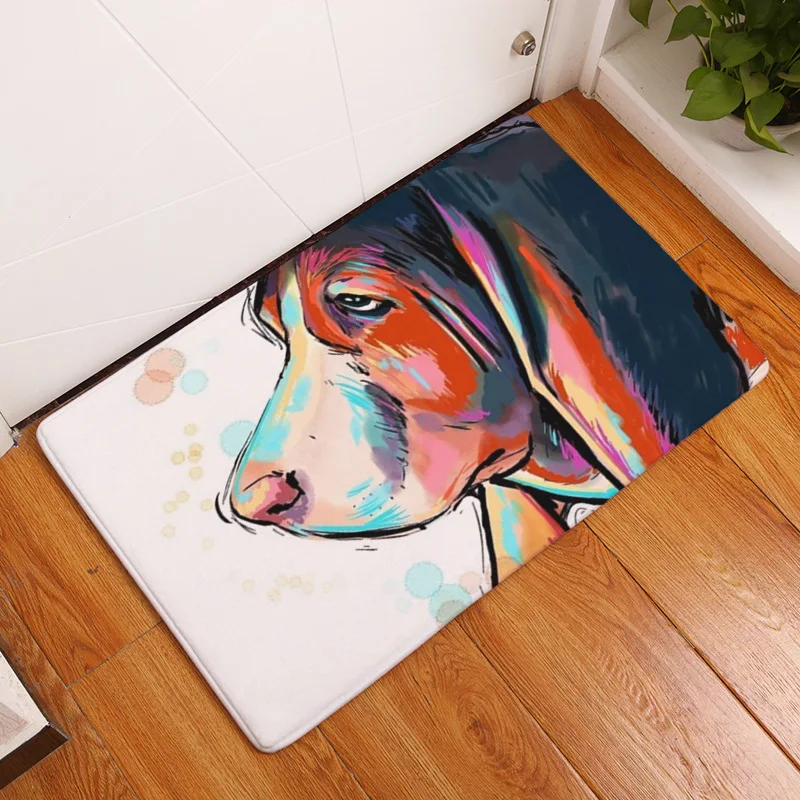 Xinwcanga Peinture Magnifique de Style Moderne dimpression Chien Anti-d/érapant Tapis de Sol Paillasson Chien#1, Taille: 40 * 60cm