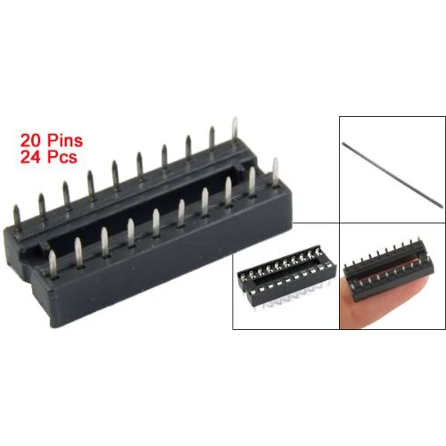 Buy 24 Pcs 20 Pin Solder Type 2.54mm Pitch DIP IC Sockets Adaptors